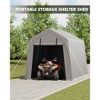10x15 Ft Outdoor Storage Shelter Shed Portable Garage with Rolled Up Door,Heavy Duty Motorcycle Storage Tents,Anti-UV & Waterproof Carport for Bike - 2 of 4
