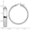 Black Bow Jewelry 6mm Polished Round Hoop Earrings in Sterling Silver 35mm (1 3/8 in) - 4 of 4