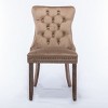 Velvet Tufted Dining Chairs with Nailhead Trim, 2-Piece Upholstered Solid Wood Chair Set for Dining Room-The Pop Home - 4 of 4