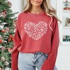 Simply Sage Market Women's  Garment Dyed Graphic Sweatshirt Christmas Heart - 2 of 4