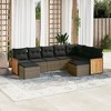 vidaXL 9 Piece Patio Sofa Set with Cushions - Gray Poly Rattan Without Table - 2 of 4