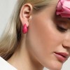 SOHI Women's Hot Pink The Small Teardrop Stud Earrings - 4 of 4
