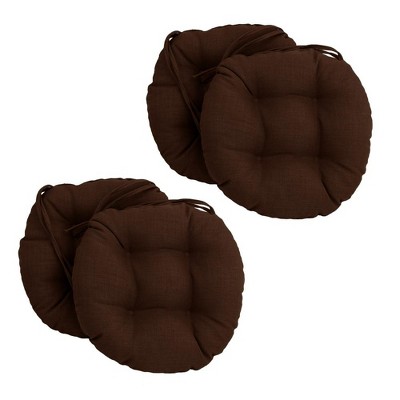 Blazing Needles, 16-inch Spun Polyester Solid Outdoor Round Tufted Chair Cushions (Set of 4)