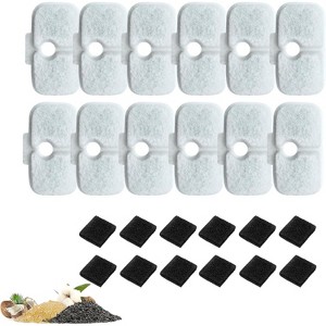 NISPIRA Dog Cat Water Fountain Activated Charcoal Water Filter Kit Replacements For Petlibro PLWF005 PLWF115 PLWF105, 12 Packs - 1 of 4