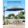 10FT Outdoor Cantilever Umbrella Patio Umbrella Market Sun Shade Windproof Offset Umbrella with 360-Degree Rotation for Garden Pool - 3 of 4