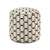 Kumasinova 17"H Round Pouf Jacquard Upholstery Ottoman for Living Room,Footrest Stool Non-Slip Bean Bag Chair,300lbs Max,Multicolored - 2 of 4