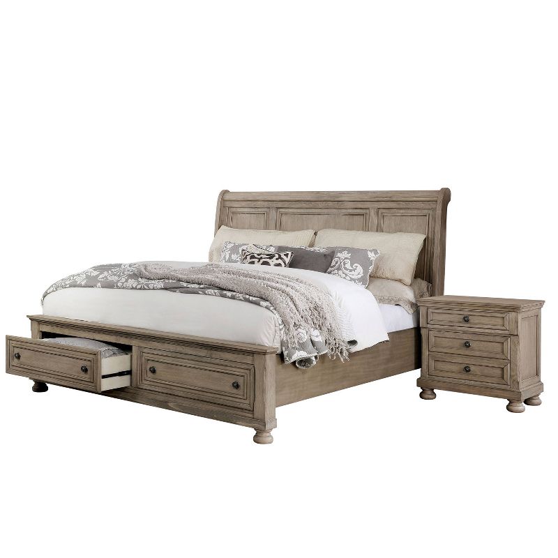 2pc Queen Earl Bedroom Set with Nightstand Gray - HOMES: Inside + Out, 1 of 11