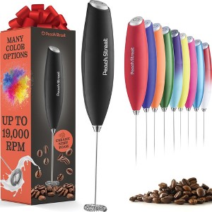 Handheld Milk Frother, Mini Foamer, Battery Operated Stainless Steel Drink Mixer for Coffee, Lattes, Cappuccino, Matcha, Chocolate - 1 of 4