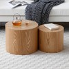 VYNXARIA Round Coffee Table Set of 2, Nesting Coffee Tables for MDF with veneer .for living room,office,bedroom,Natural, 4Colors NATURAL - 2 of 4