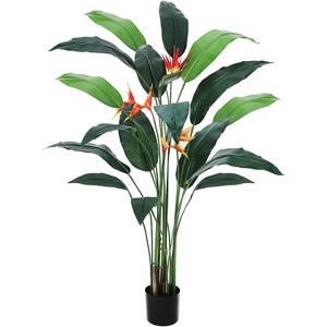 6/7FT Artificial Bird of Paradise Palm Tree – Realistic Faux Plant with 17/20 Trunks & Flower Options for Indoor/Outdoor Modern Decor (1 or 2 Pack) - 1 of 4
