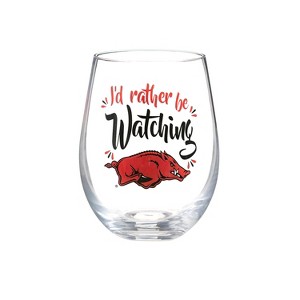 University of Arkansas, 17oz Boxed Stemless Glass - 1 of 2