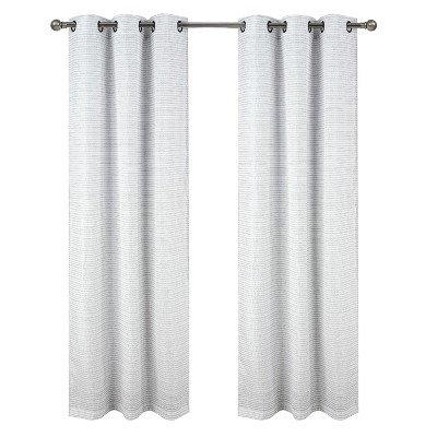 RT Designer Collection Barnet Jacquard 2 Pack Luxurious Modern Design Curtain Panel 36" x 84" Charcoal
