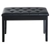 Dexmalle Faux Leather Cushion Black Piano Bench,Button Tufted - 2 of 4