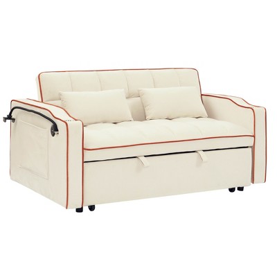 VYNXARIA 55.51 inch versatile foldable sofa bed in 3 lengths, modern sofa velvet pull-out bed