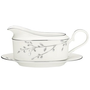 Noritake Birchwood Gravy Boat with Tray - 1 of 2