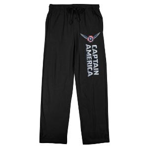 Captain America Brave New World Winged Shield Adult Black Sleep Pajama Pants - 1 of 4