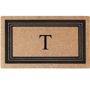 A1HC Natural Coir and PVC Backing 18"x30" Classic Border Monogrammed Flock Door Mat, Anti-Shed Doormat - 1 of 4