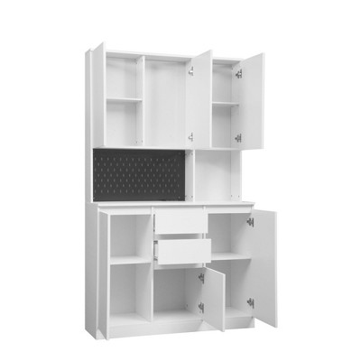 NicBex 74 Inch Tall Kitchen Pantry Storage Cabinet with Charging Station,6 Doors and 2 Drawers for Dining Room,Bathroom,Kitchen