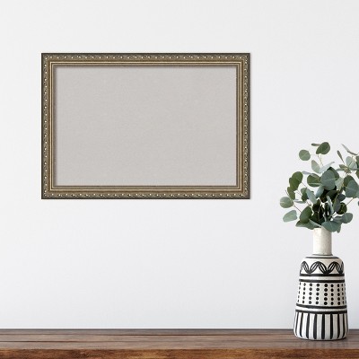 Parisian Silver Ornate Wood Framed Grey Corkboard