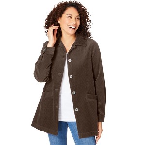Woman Within Pleat-Back Corduroy Jacket - 1 of 4