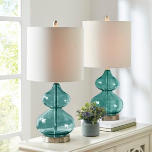 KTMBDW Table Lamps Set of 2, 25" Bedside Desk Lamps for Nightstand Decorations, Modern Glass Table lamp (LED Bulbs Included) - 1 of 4