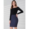 INSPIRE CHIC Women's Vintage Dots Printed Stretch Work Office Zipper Skinny Skirt - 3 of 4