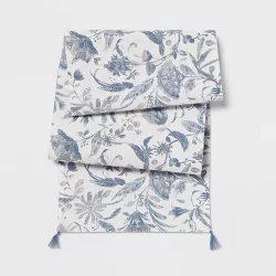 Cotton Floral Table Runner Blue - Threshold™