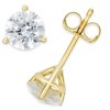 Pompeii3 2 Ct TW Moissanite Martini 3-Prong Studs Available in White or Yellow Gold - 2 of 3