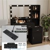 Vanity Desk with Mirror and Lights, Makeup Vanity Desk Table with Drawers and Cabinet, 3 Adjustable Lighting, Dressing Table with Cushioned Stool - 4 of 4