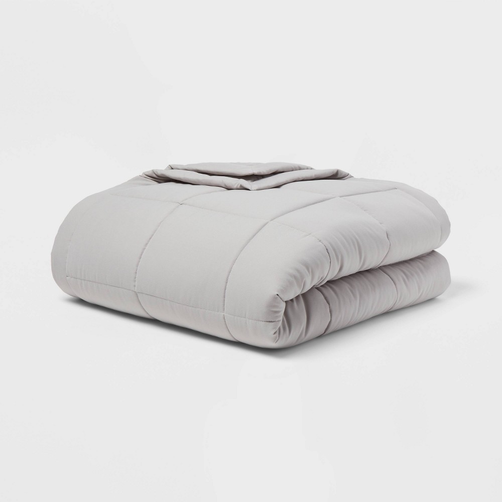 Photos - Duvet Twin/Twin Extra Long Quilted Down Alternative Bed Blanket Gray - Room Esse