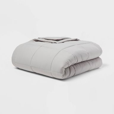 Full/Queen Quilted Down Alternative Bed Blanket Gray - Room Essentials™: Woven, Reversible, Machine Washable