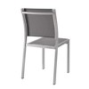 Modway Shore Side Chair Outdoor Patio Aluminum Set of 2 Silver Gray – Lightweight Stackable Dining Chairs with Weather-Resistant Build - 4 of 4