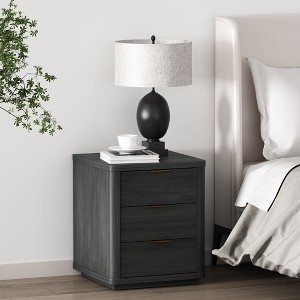 Sapphtopaz Modern Nightstand with 3 Drawers Bedside Table with Smooth Rounded Edges & Metal Pulls Storage Side Table for Bedroom, Living Room - 1 of 4