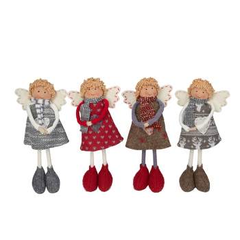Northlight Set of 4 Standing Angel Sisters Christmas Decor 9"