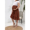 High Waist Floral Print Ruffled Tiered Midi Maternity Skirt - 4 of 4