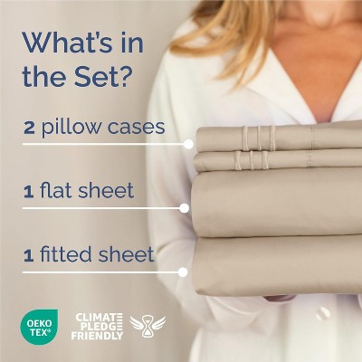 Heathered Tan Queen Microfiber Deep Pocket Sheet Set