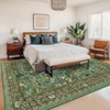 Botanical Area Rugs for Living Room Floral Leaves Pattern Rug Washable Farmhouse Soft Non-Slip Accent Carpet - 2 of 4