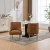 SEYNAR Modern Glam PU Leather Dining Chair or Vanity Chair Set of 2 with Rear Handle - 3 of 4