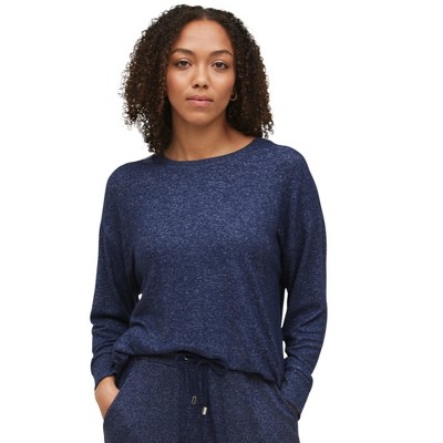 ellos Women's Plus Size Marled Boxy Lounge Top