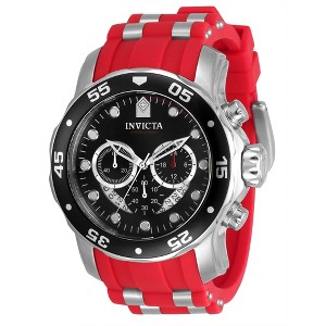 Invicta 34009 Men's Pro Diver Chronograph Silver, Red Strap Watch - 1 of 3