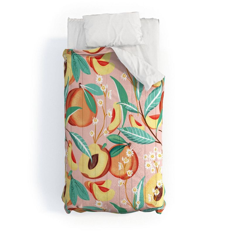 Peach Season Cotton Comforter & Sham Set - Deny Designs, 1 of 5