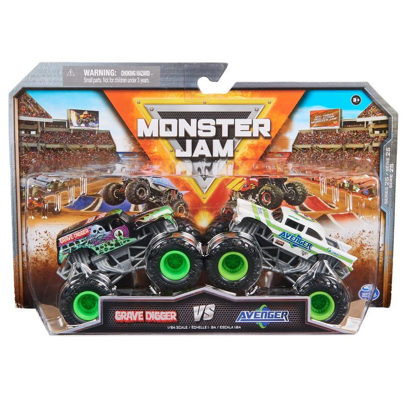 Monster Jam Grave Digger vs Avenger Diecast Trucks 2pk - 1:64 Scale, 1 of 12