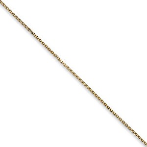 Black Bow Jewelry 0.8mm 14k Yellow Gold Round Diamond Cut Wheat Chain Necklace - 1 of 4