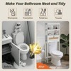 Over Toilet Storage Cabinet 3 Tier Bathroom Organizer with Rattan Door Wooden Space Saver Restroom Bathroom Laundry - 3 of 4