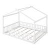 CAVINAS Twin/Full Size House Bed Frame with High Fence,Modern Floor Bed for Kids Room,Bedroom - 4 of 4
