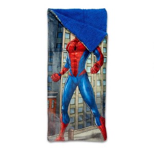 Northwest Spider-Man Cloud High Pile Fleece Slumber Bag, 27" x 56", Slumber Spidey - 1 of 4