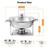Chafing Dish Buffet , Buffet Servers and Warmers Set of 2，Stainless Steel Buffet Chafers and Warmer Sets ，for Buffet with Lid Holder & Glass Lid - 2 of 4
