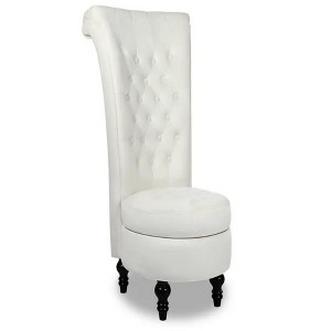 25.98"Upholstered Tufted Accent,Beige - 1 of 4