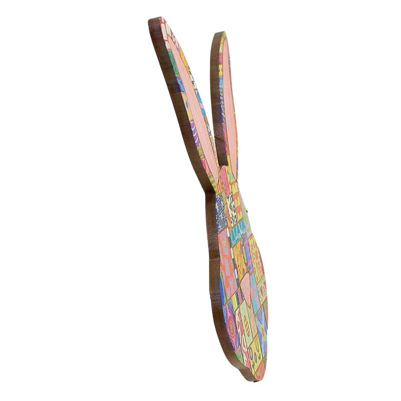 Round Top Collection Patchwood Rabbit Head  -  One Wall Plaque 12.0 Inches -  Easter Bunny  -  E22084  -  Wood  -  Multicolored, 3 of 4