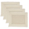 Saro Lifestyle Double Layered Fringe Placemat (Set of 4), 14"x20", Beige - 3 of 4
